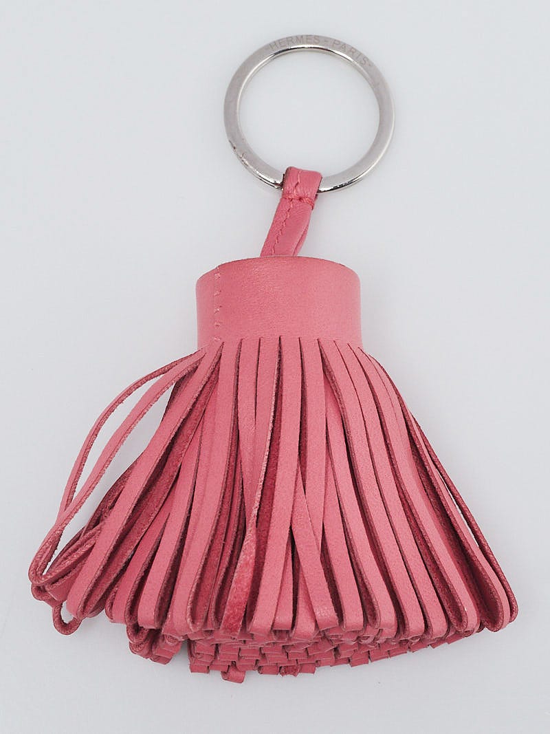 Hermes Rose Azalee Milo Lambskin Leather Carmen Key Ring