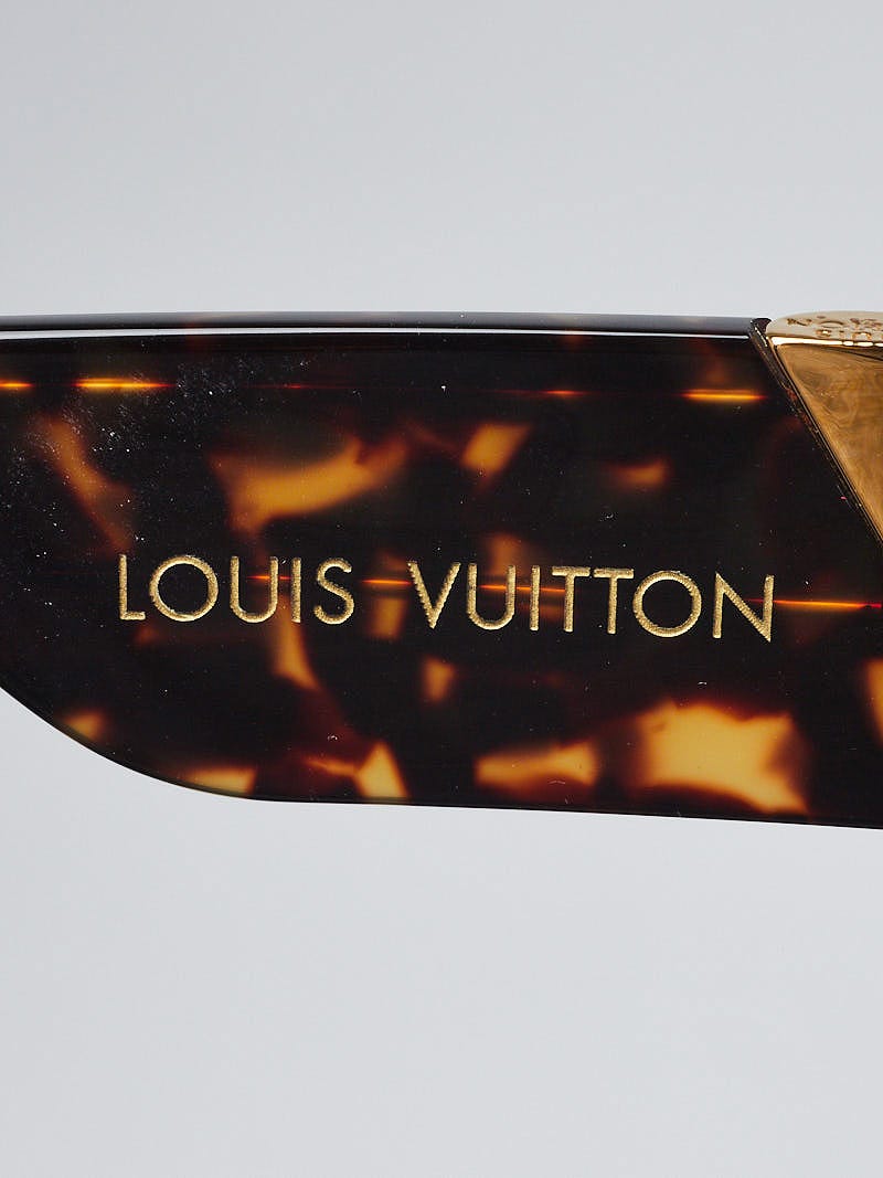 Louis Vuitton Tortoise Shell Acetate and Black Metal Frame Mask