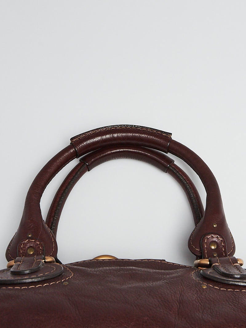 Chloe Dark Brown Leather Paddington Medium Satchel Bag | Yoogi's