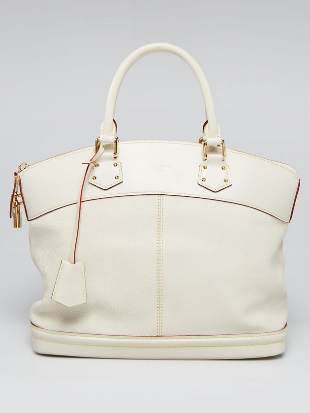 Louis Vuitton White Suhali Leather Lockit MM Bag