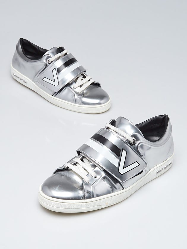 Louis Vuitton Silver Patent Calfskin Leather Low Top Spaceship Sneakers Size 7.5/38