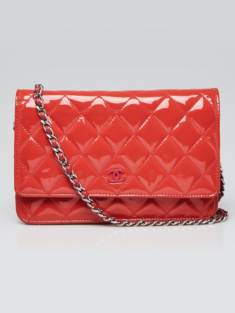 Chanel Pink Quilted Patent Leather Classic WOC Clutch Bag