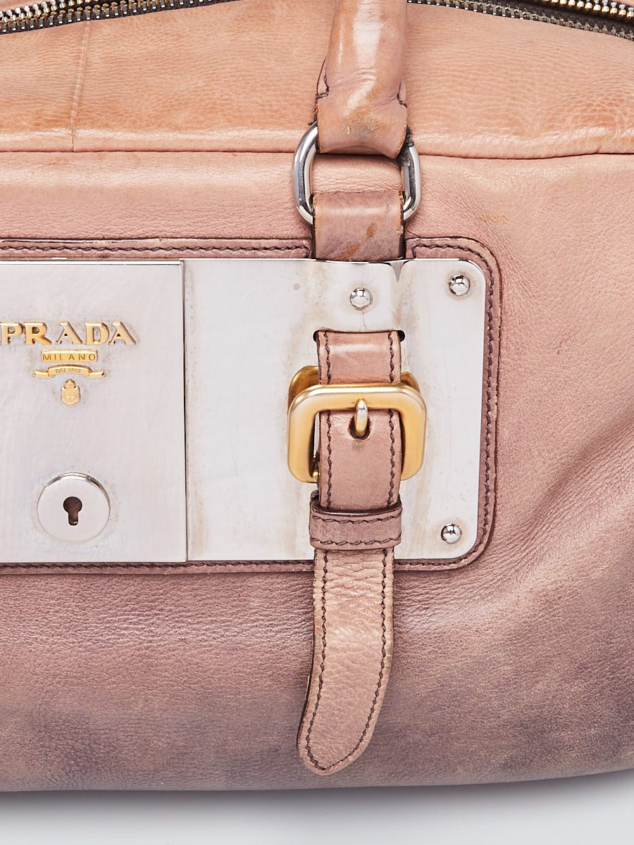 Prada Ardesia/Nudo Ombre Glace Zippers Satchel Bag BL0462