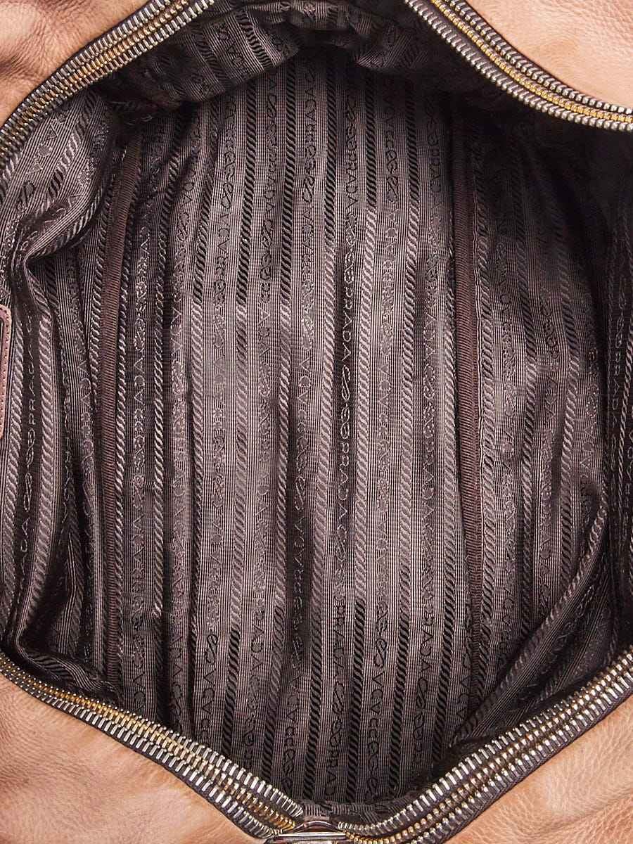 Prada Ardesia/Nudo Ombre Glace Zippers Satchel Bag BL0462