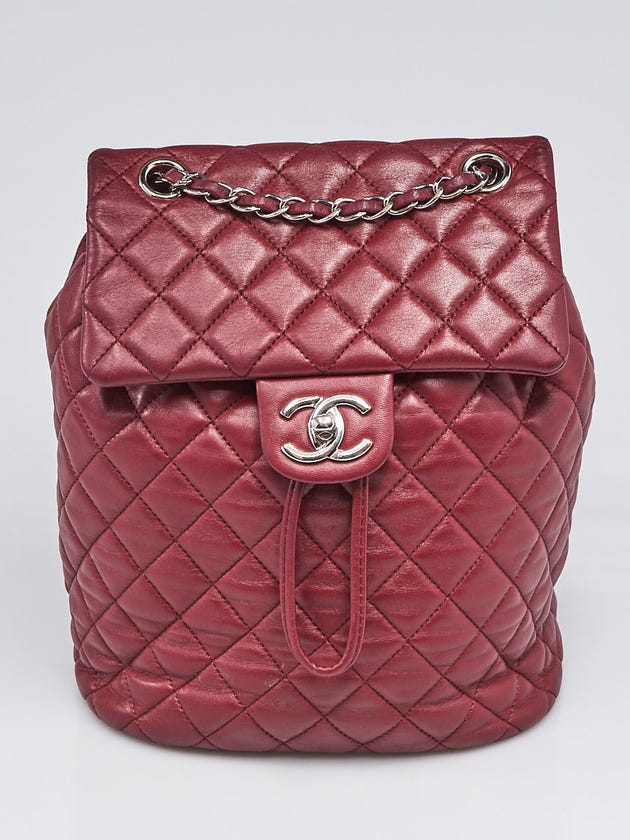 Chanel Burgundy Quilted Lambskin Leather