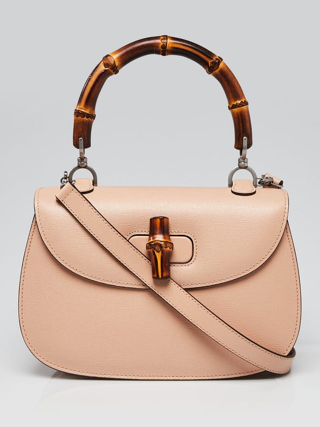 Gucci Beige Leather Classic Bamboo Top Handle Bag