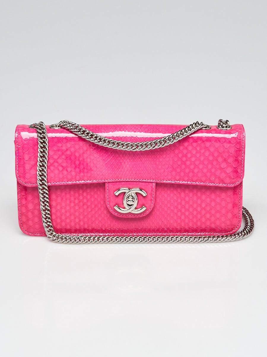 Chanel Red Python Triple Chain CC Mini Flap Bag - Yoogi's Closet