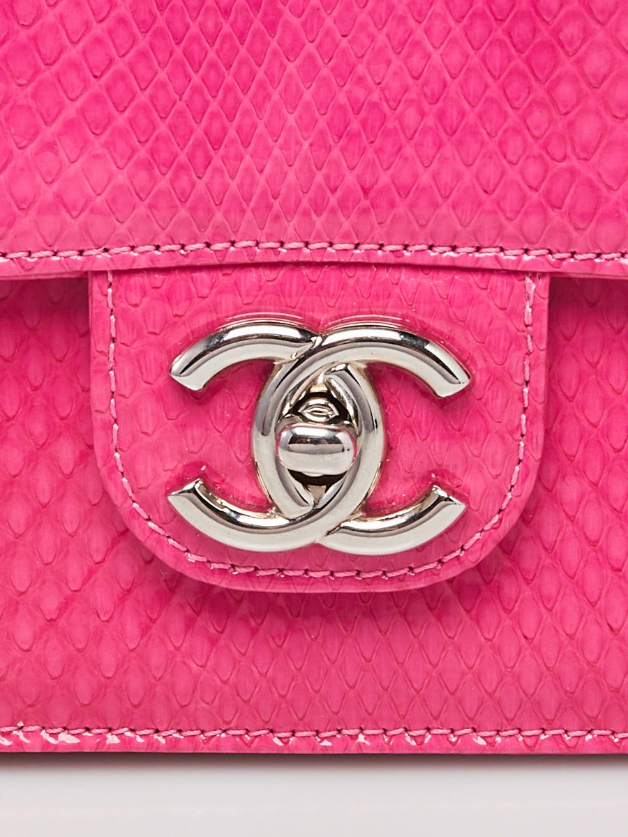Chanel Fuchsia Patent Python Bijoux Chain East/West Small Flap Bag -  Yoogi's Closet