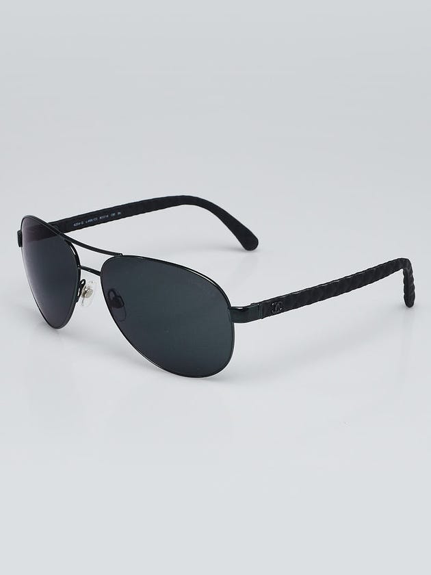 Chanel Black Metal Frame Aviator Sunglasses-4204-Q