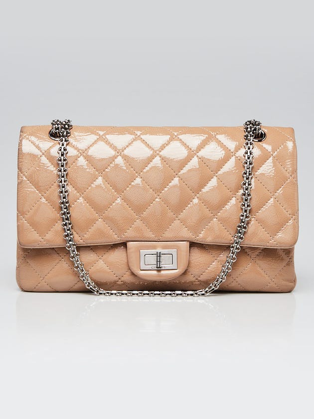 Chanel Beige 2.55 Reissue Quilted Classic Patent Leather 227 Jumbo Flap Bag