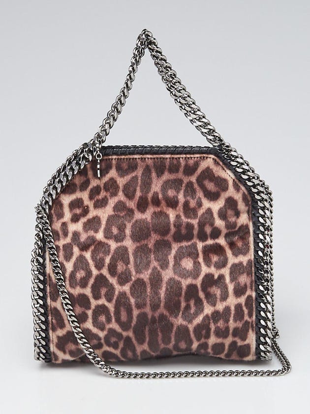 Stella McCartney Leopard Print Faux Fur Mini Falabella Tote Bag