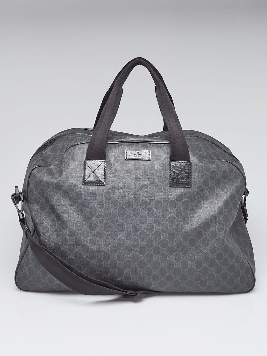 Gucci Black GG Coated Canvas Supreme Large Duffle Bag