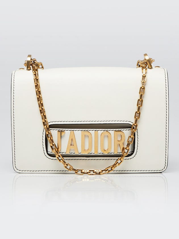 Christian Dior White Leather  J'ADIOR  Chain Flap Bag