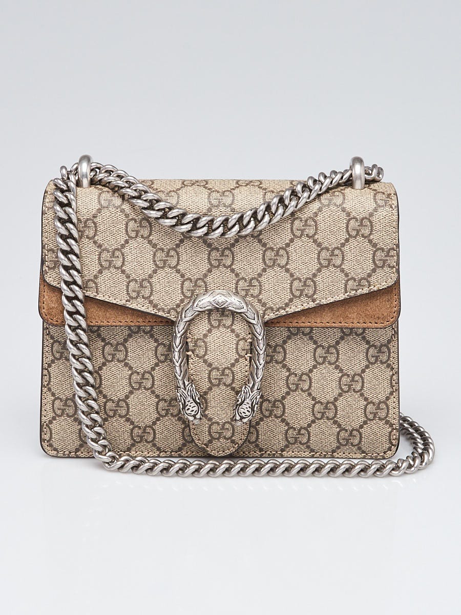 GUCCI Dionysus Mini GG Supreme Canvas Crossbody Bag Beige 421970