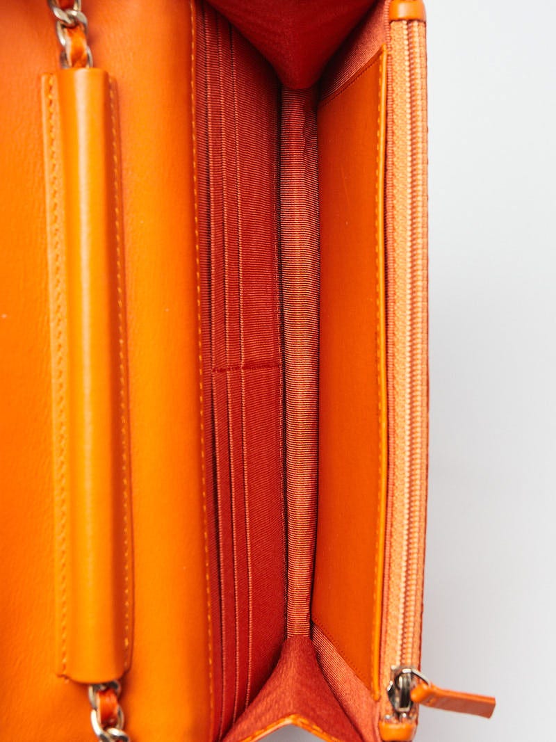 Chanel Orange Python Classic WOC Clutch Bag | Yoogi's Closet