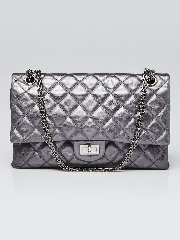 Chanel Dark Silver 2.55 Reissue Quilted Classic Leather 226 Flap Bag