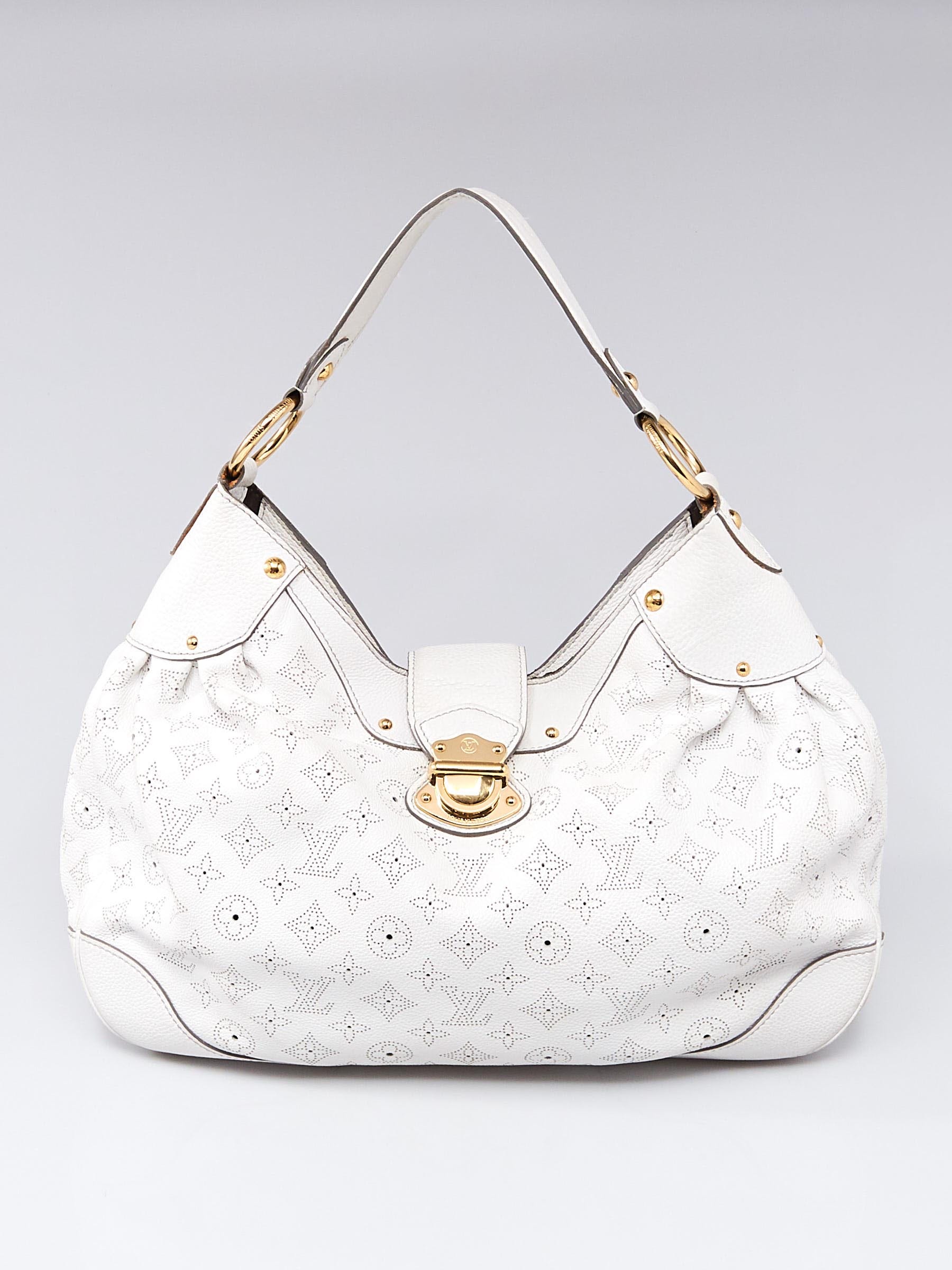 Louis Vuitton White Mahina Perforated Leather Solar PM Hobo Bag
