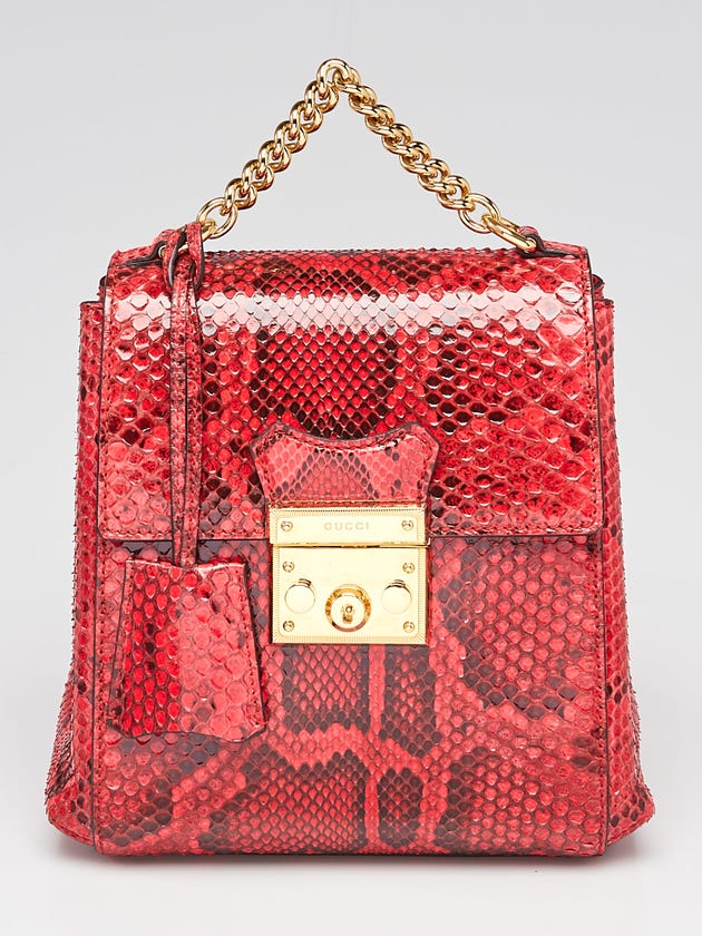 Gucci Red Python Padlock Mini Backpack Bag