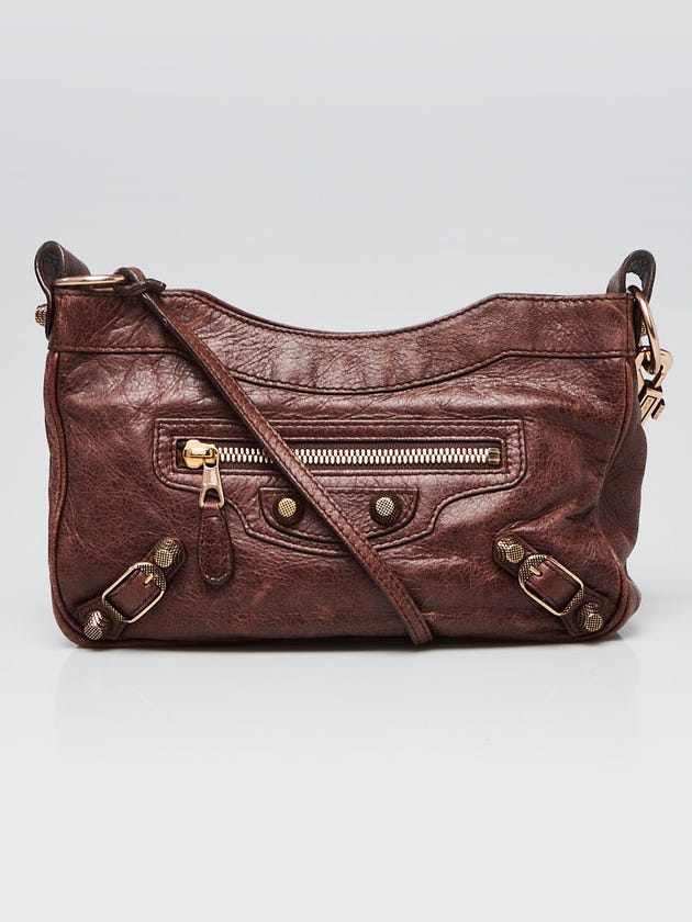 Balenciaga Chataigne Lambskin Leather Giant 12 Rose Gold Hip Bag