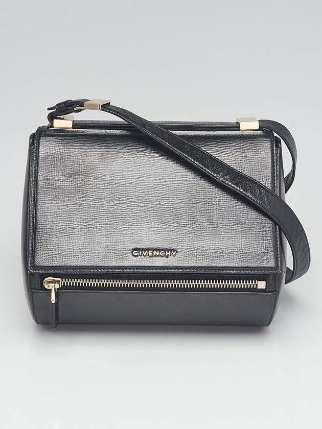 Givenchy Black Grained Leather Pandora Box Medium Shoulder Bag