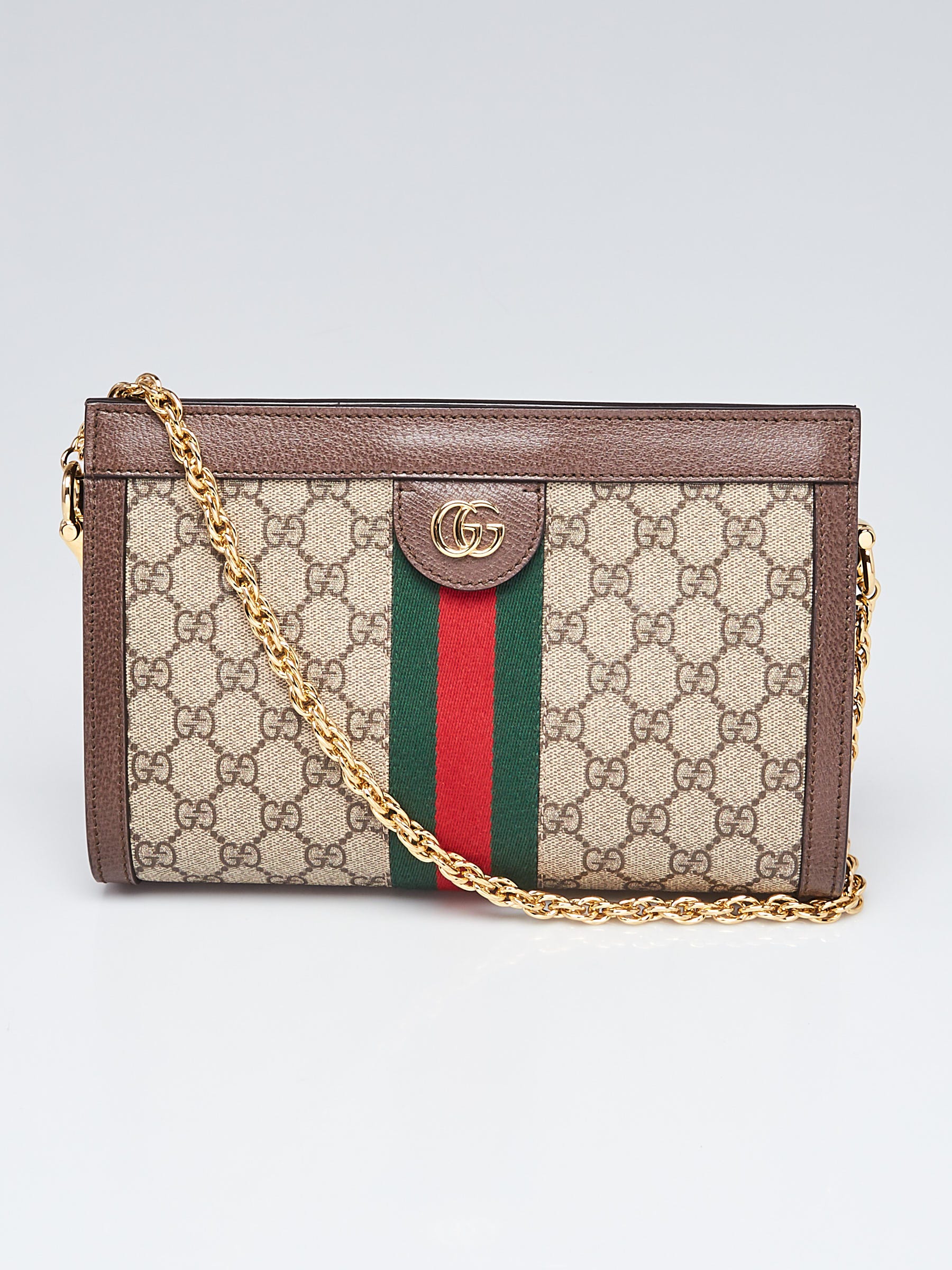 Gucci Beige/Ebony Supreme GG Coated Canvas Vintage Web Ophidia Small  Shoulder Bag - Yoogi's Closet