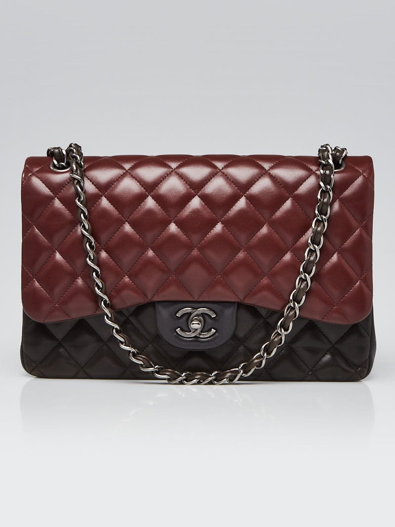 Chanel Tri-Color Quilted Lambskin Leather Paris-Edinburgh Classic Jumbo Double  Flap Bag - Yoogi's Closet