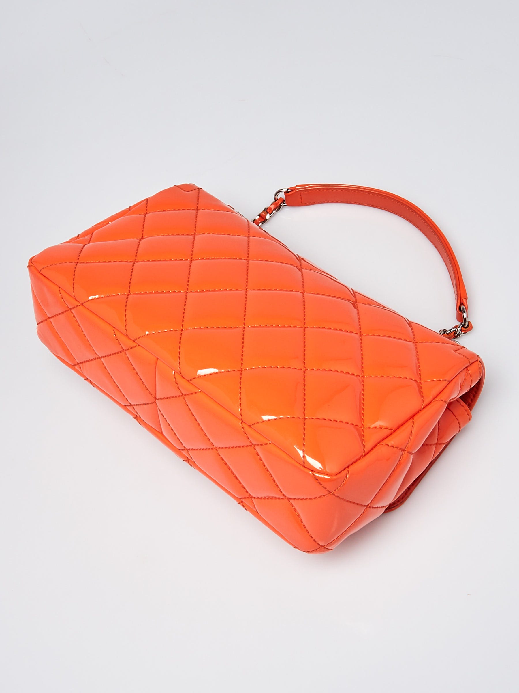 Chanel Orange Quilted Patent Leather Coco Shine Small Flap Chanel Orange Quilted Patent Leather Coco Shine Small Flap