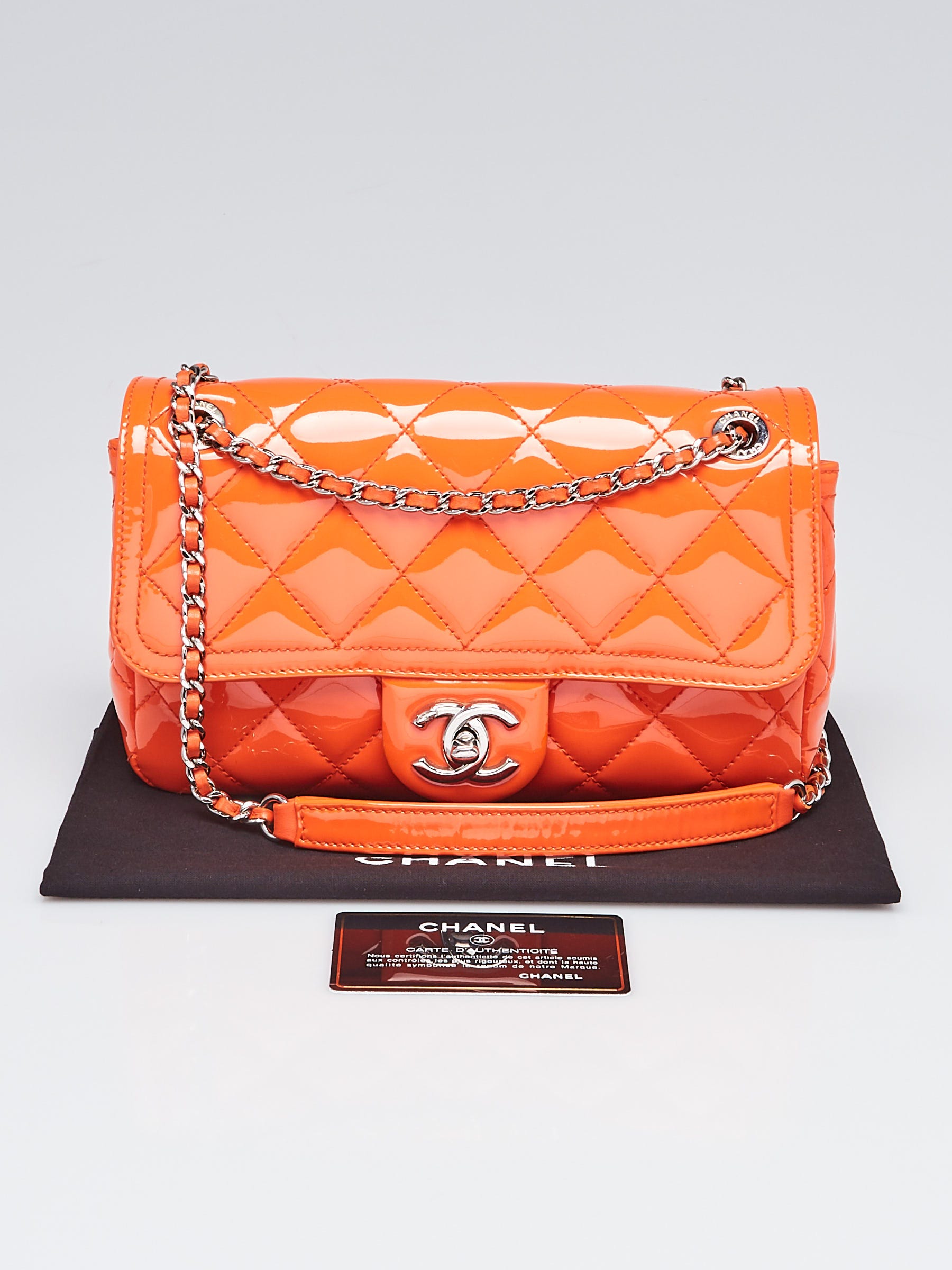 Chanel Red Python Triple Chain CC Mini Flap Bag - Yoogi's Closet