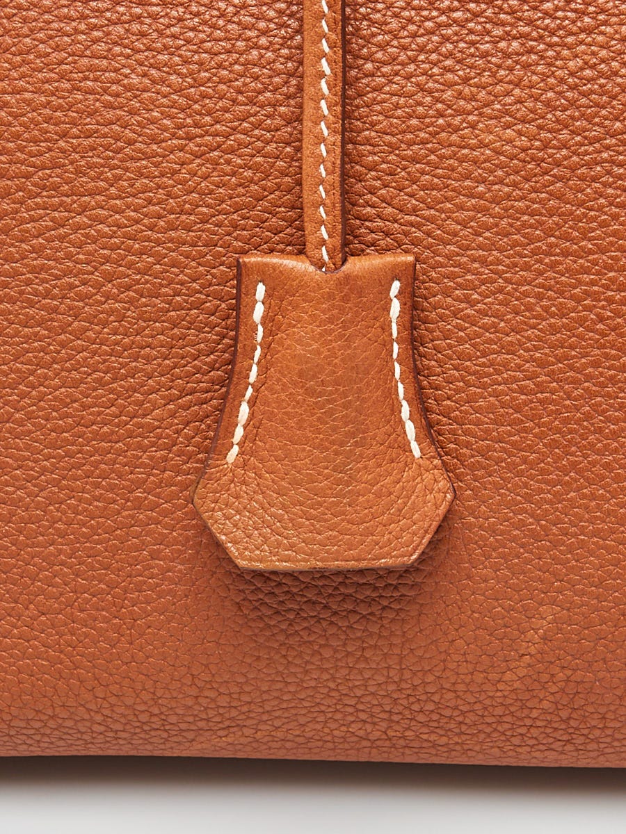 Hermes 35cm Fauve Barenia Faubourg Leather Palladium Plated 24/24
