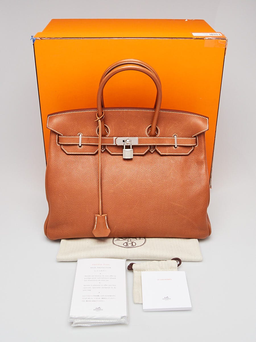 Hermes 35cm Fauve Barenia Faubourg Leather Palladium Plated Birkin Bag -  Yoogi's Closet
