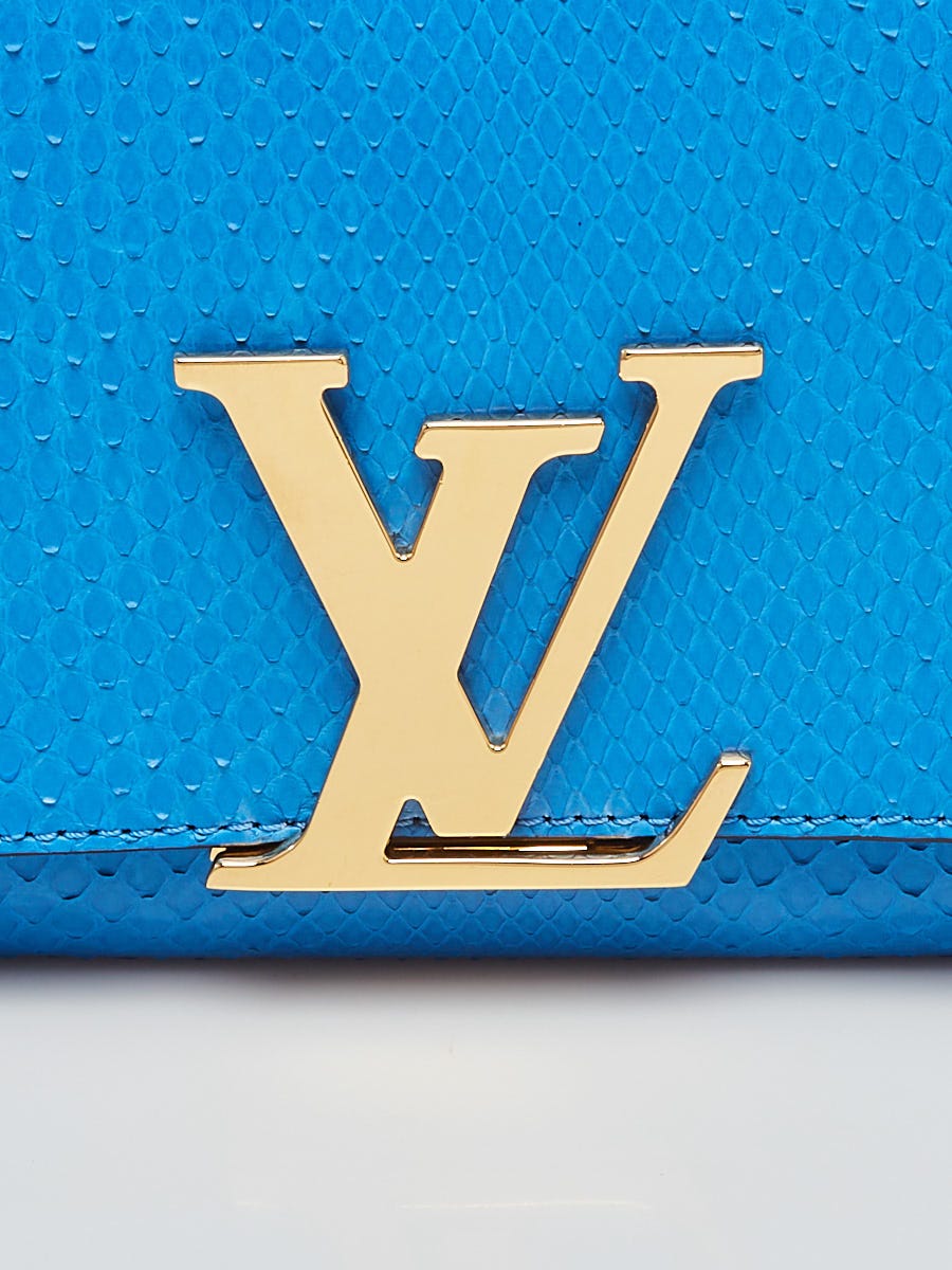 Louis Vuitton Blue Python Chain Louise GM Clutch Bag | Yoogi's Closet