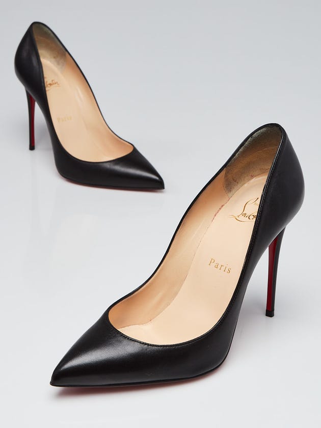 Christian Louboutin Black Leather Pigalle Follies 100 Pumps Size 7/37.5
