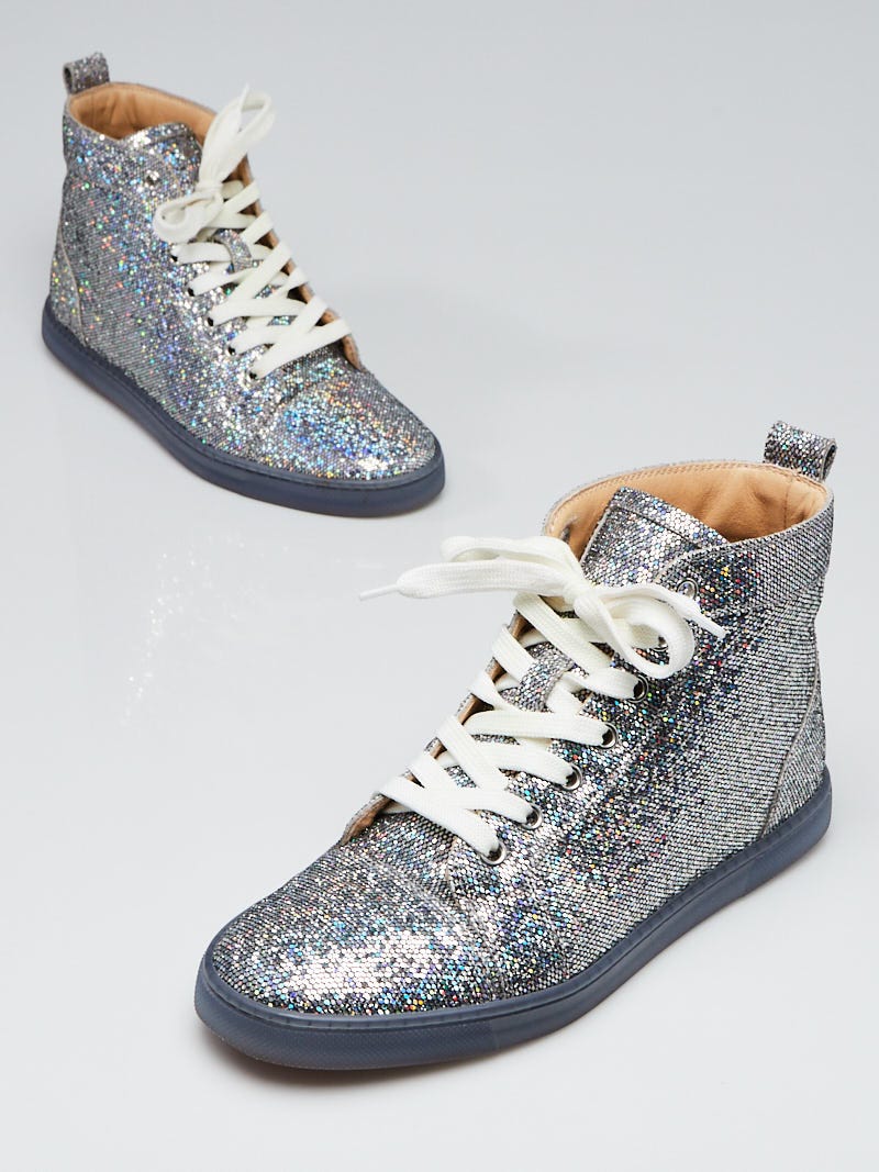 Christian louboutin glitter on sale high top sneakers