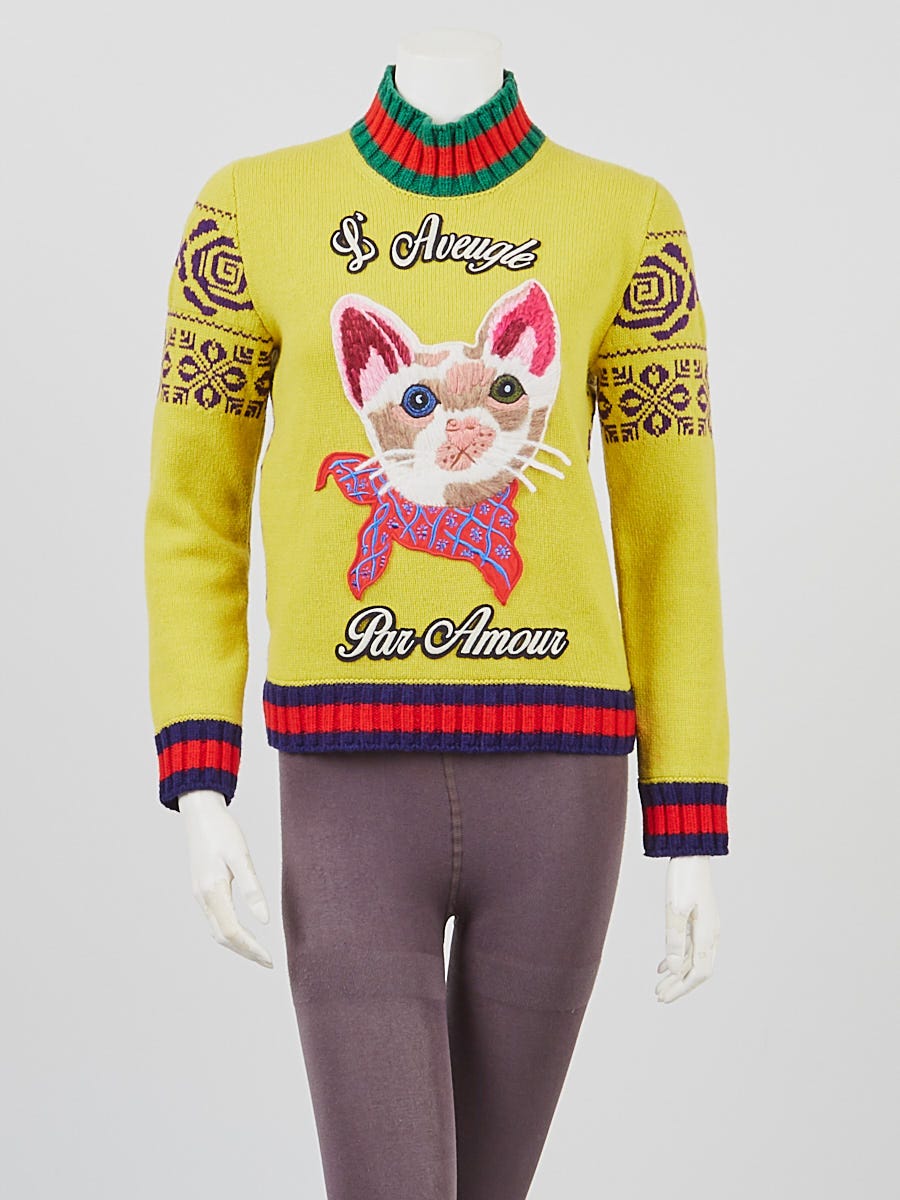 Gucci yellow 2025 cat sweater