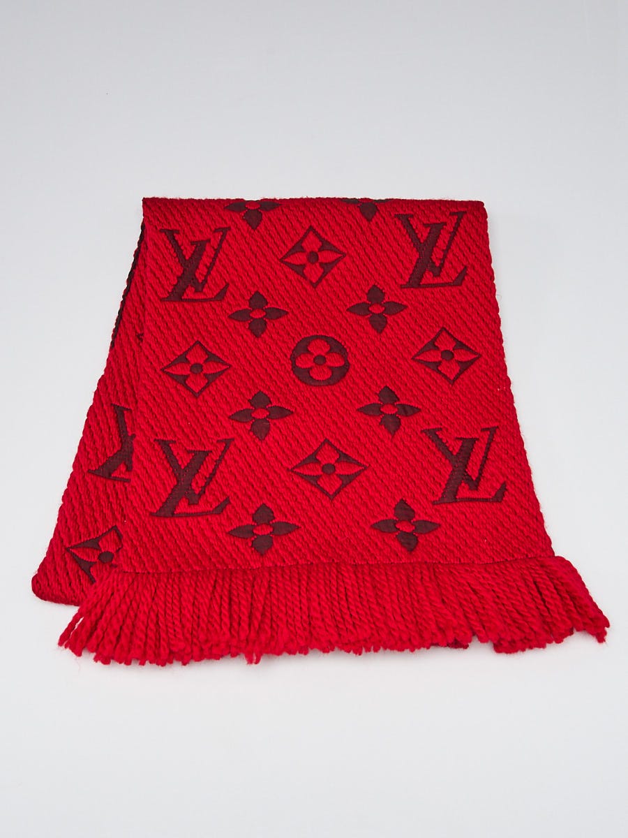 Louis Vuitton Ruby Wool/Silk Logomania Scarf - Yoogi's Closet