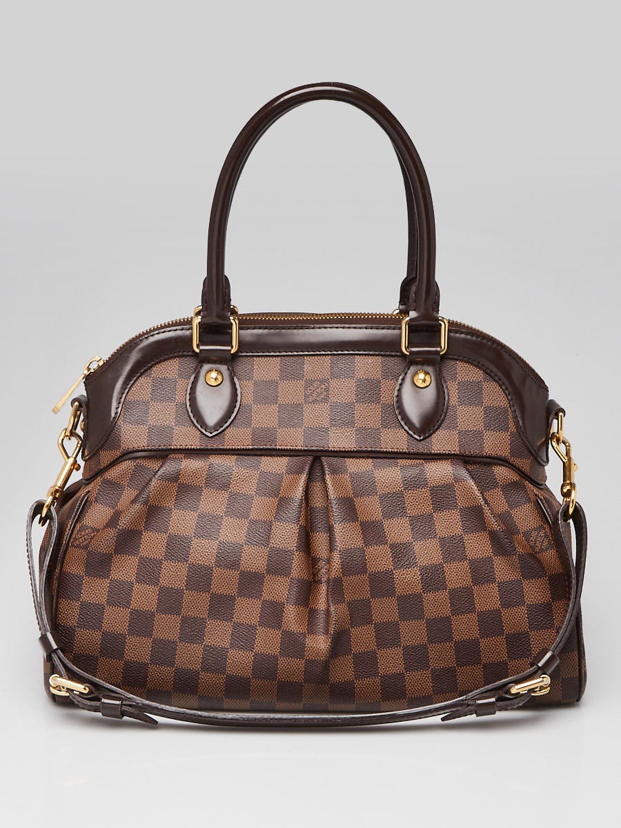 Auth LOUIS VUITTON 3-Way Trevi PM in Damier Ebene Leather w/ crossbody strap