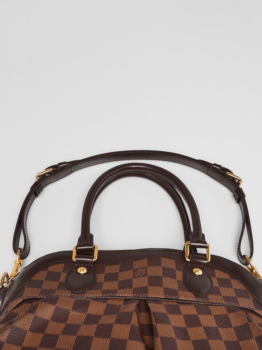 Auth LOUIS VUITTON 3-Way Trevi PM in Damier Ebene Leather w/ crossbody strap