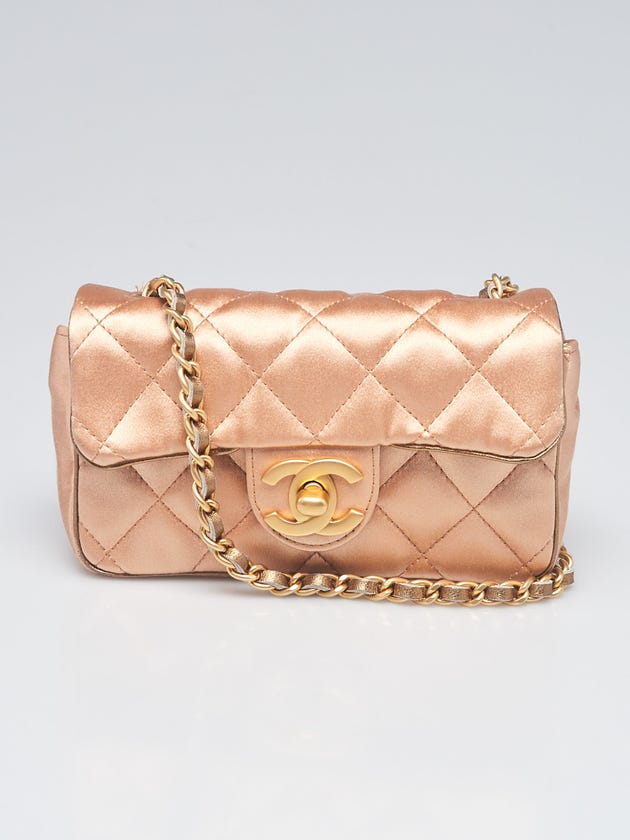 Chanel Coral Quilted Satin Extra Mini Flap Bag