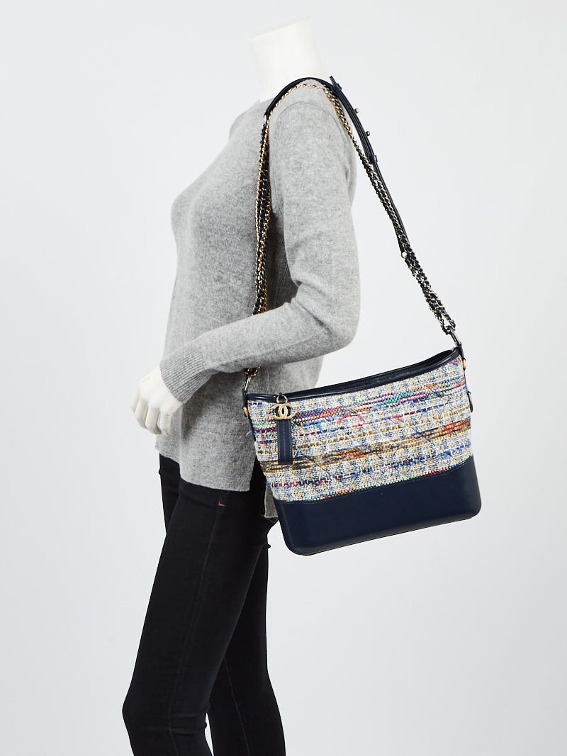 Chanel Blue Multicolor Tweed and Leather Medium Gabrielle Hobo Bag -  Yoogi's Closet