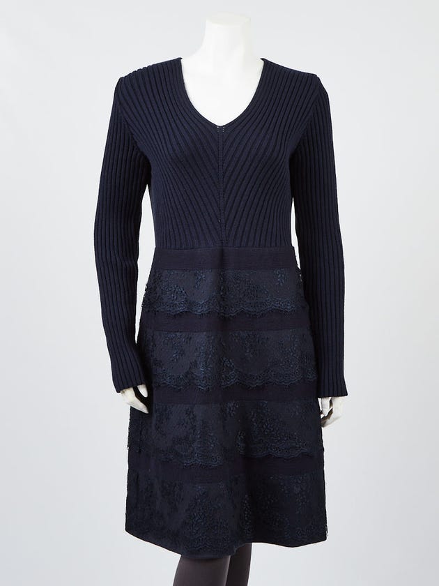 valentino ribbed dresses Valentino Garavani Ribbed-Knit Silk Boucl Midi Dress In Green - 40% Off