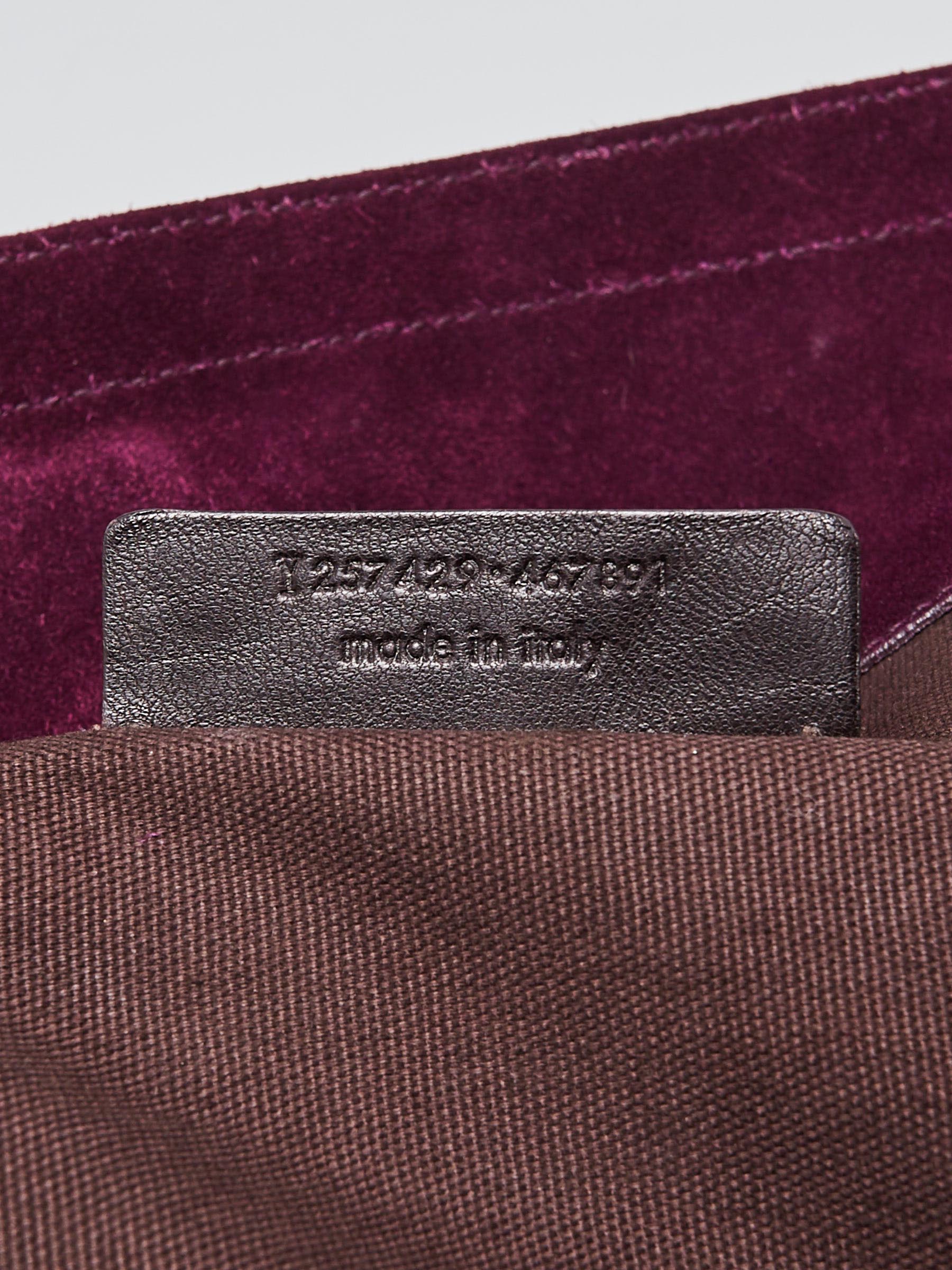Yves Saint Laurent Dark Purple Patent Leather Large Downtown