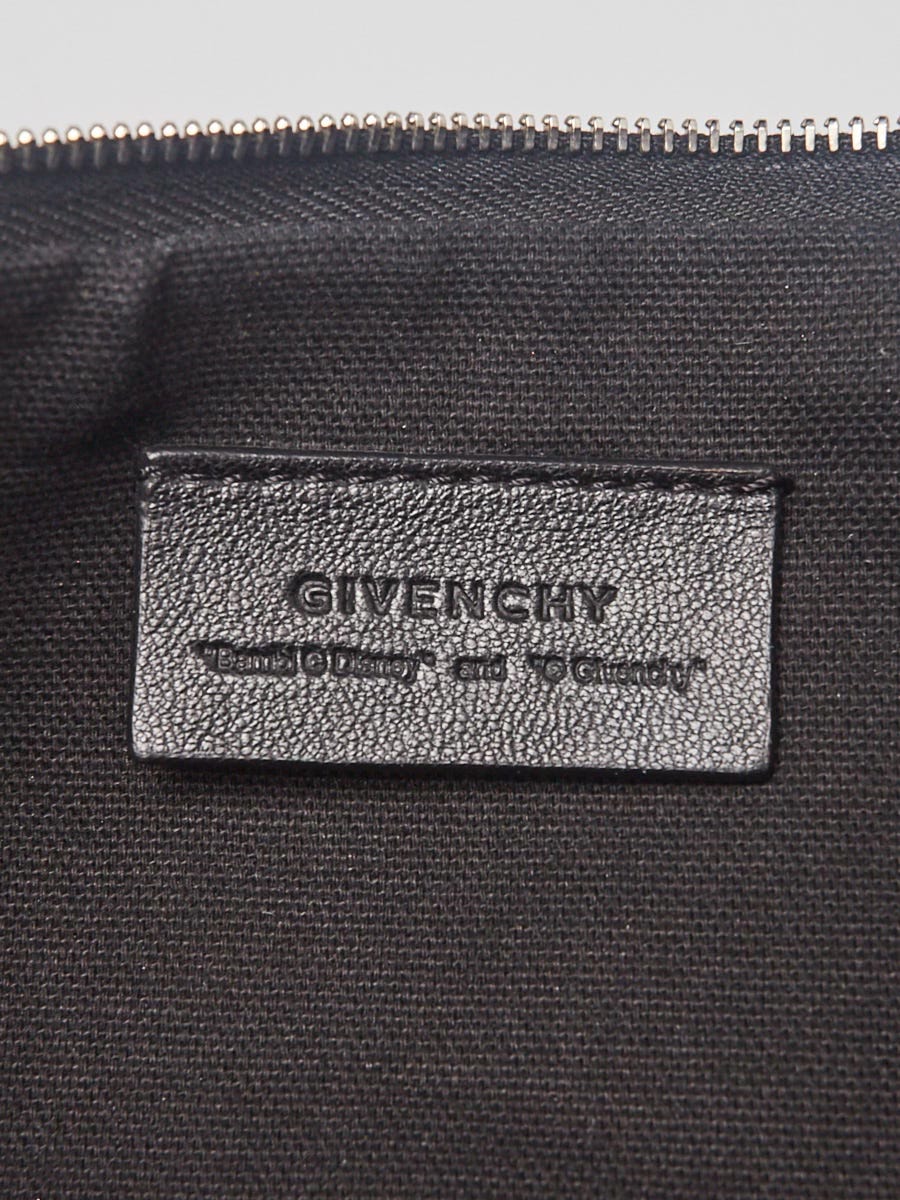 Givenchy Black Textured Coated Canvas Bambi Print Zip Givenchy Black Textured Coated Canvas Bambi Print Zip
