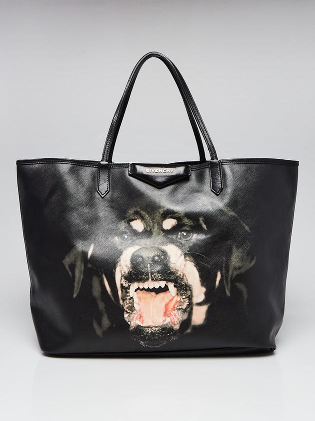 	Givenchy Black Coated Canvas Rottweiler Antigona Large Tote Bag