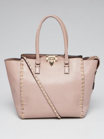 Valentino Blush Pink Leather Rockstud Trapeze Bag