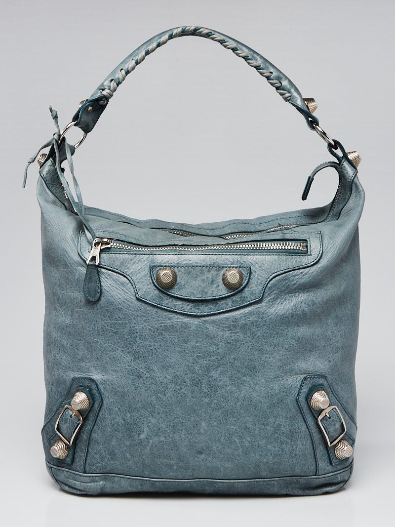 Balenciaga Tempete Lambskin Leather Giant 21 Silver Day Bag