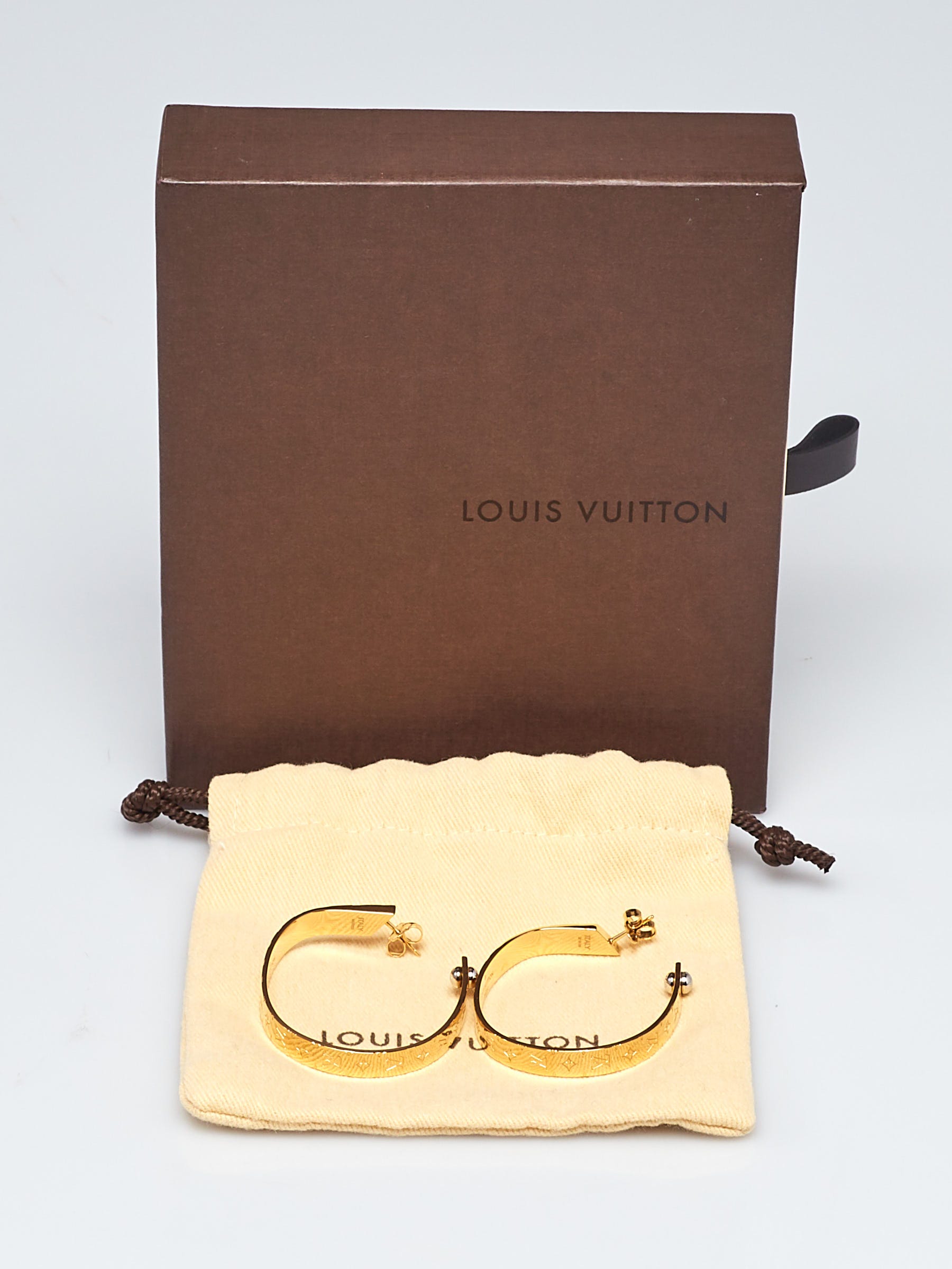 Louis Vuitton, Jewelry, Louis Vuitton Nanogram Hoop Earrings