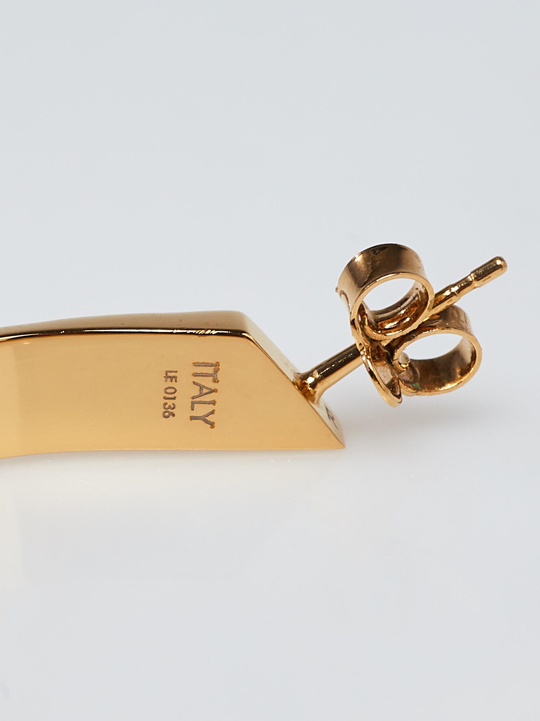 LOUIS VUITTON Metal Nanogram Hoop Earrings Gold 1282418