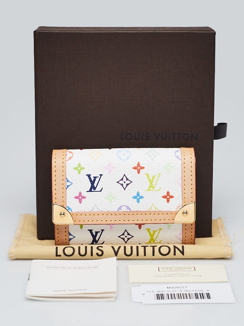 Louis Vuitton White Monogram Multicolor Porte-Monnaie Plat Wallet - Yoogi's  Closet