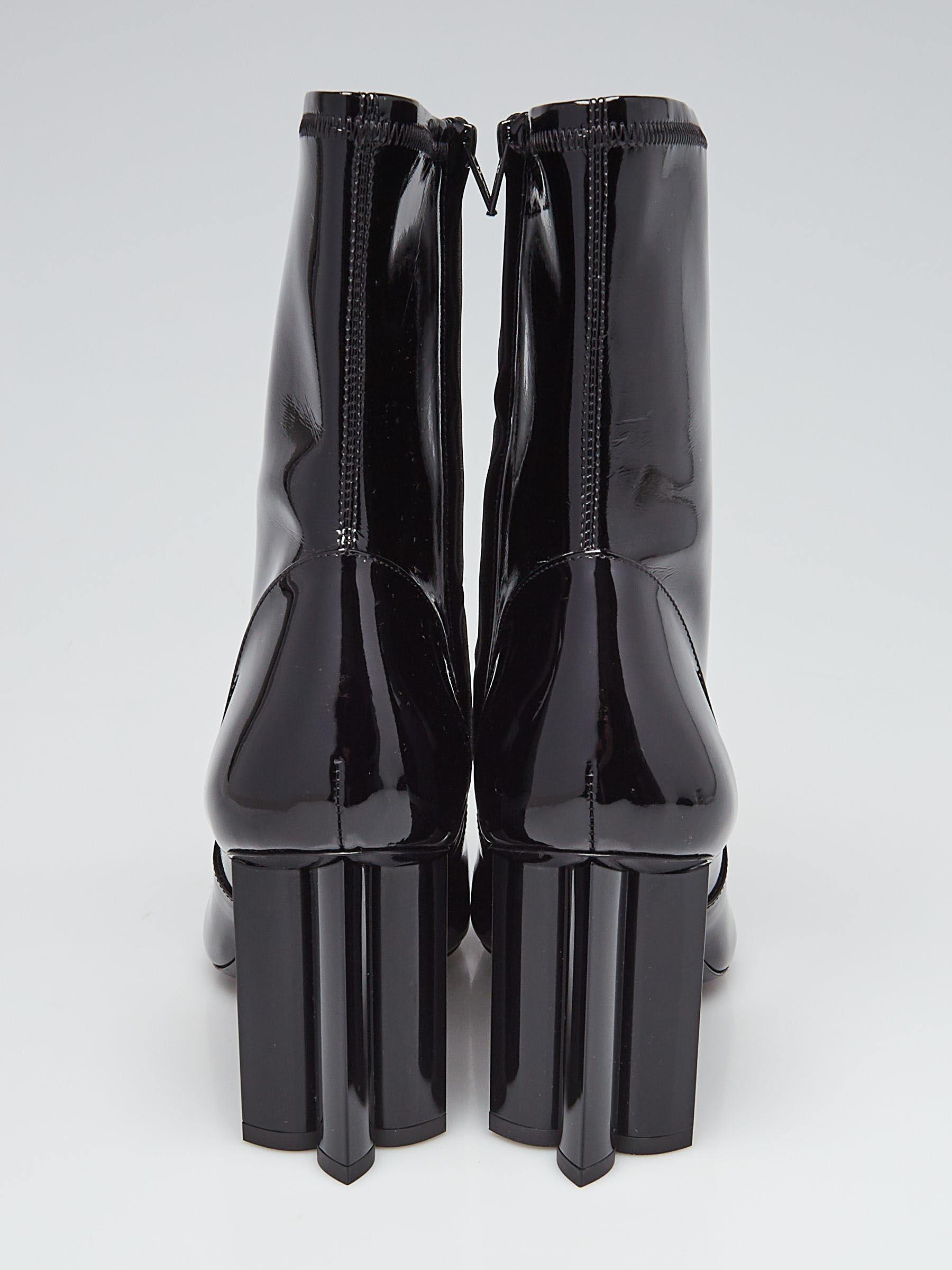 Authentic Louis Vuitton Silhouette Ankle Boot 8cm Bordeaux Patent