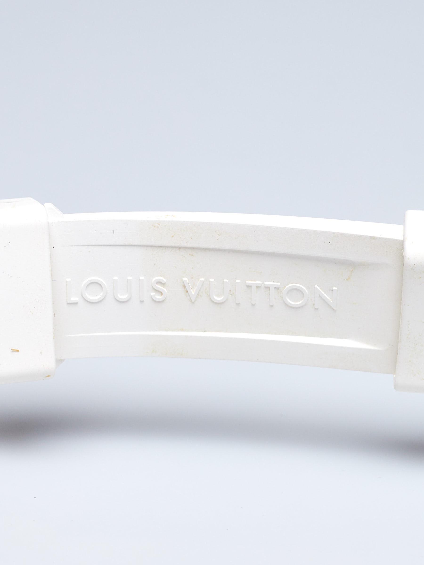 Louis Vuitton White Rubber Monogram Embossed Tambour Watch Strap - Yoogi's  Closet